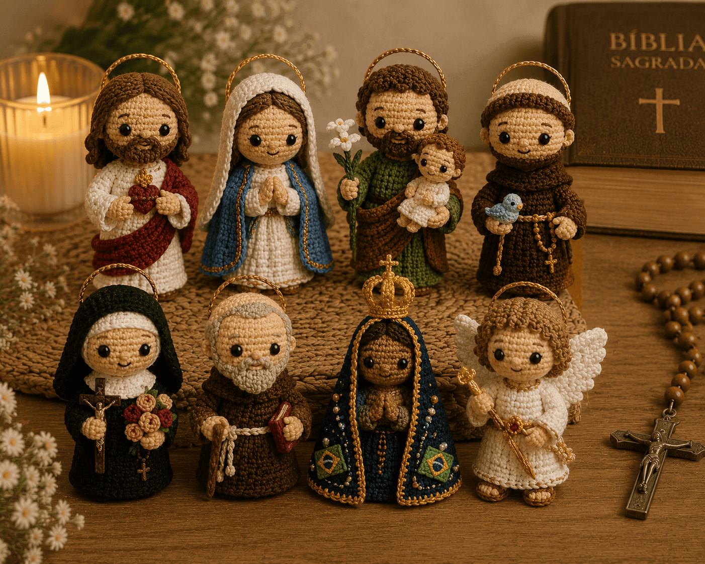 Los personajes del Nacimiento tejidos en amigurumi